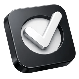 3D checkmark confirmation symbol on the VouchTenor about page